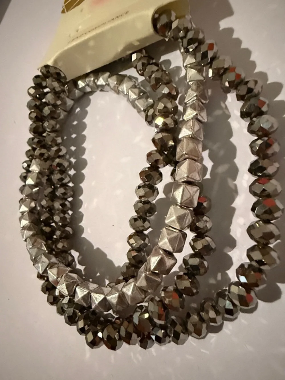 Pomina Black/Gold and Silver Beaded Necklace Set of 2